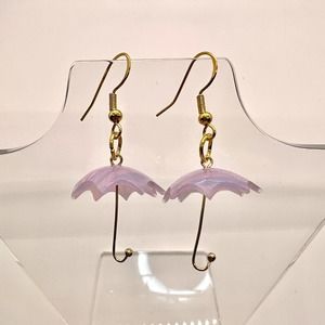 Purple Umbrella Earrings - Dainty Earrings - Cottagecore Earring - Fairy Earring